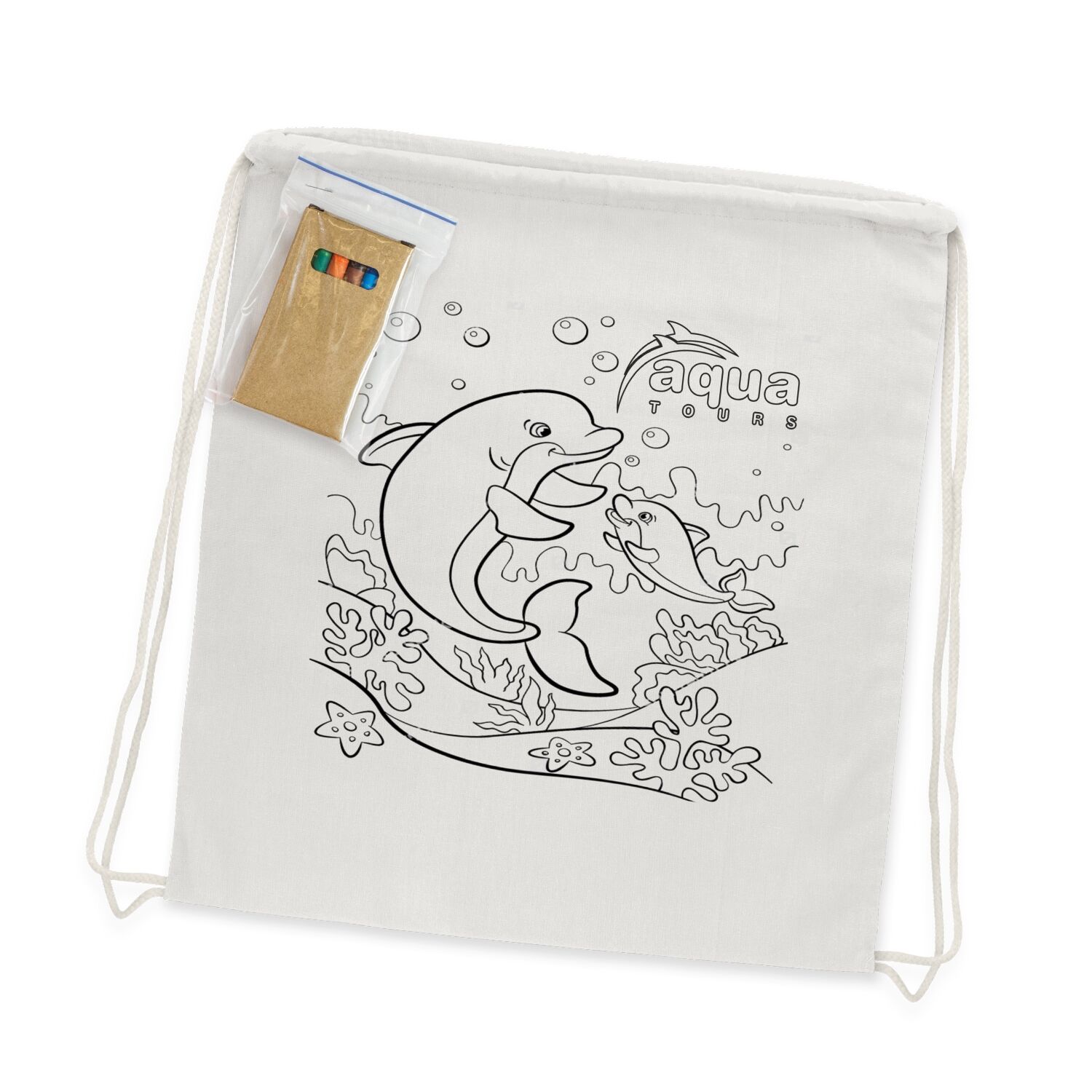 Promotional Cotton Colouring Drawstring Backpack
