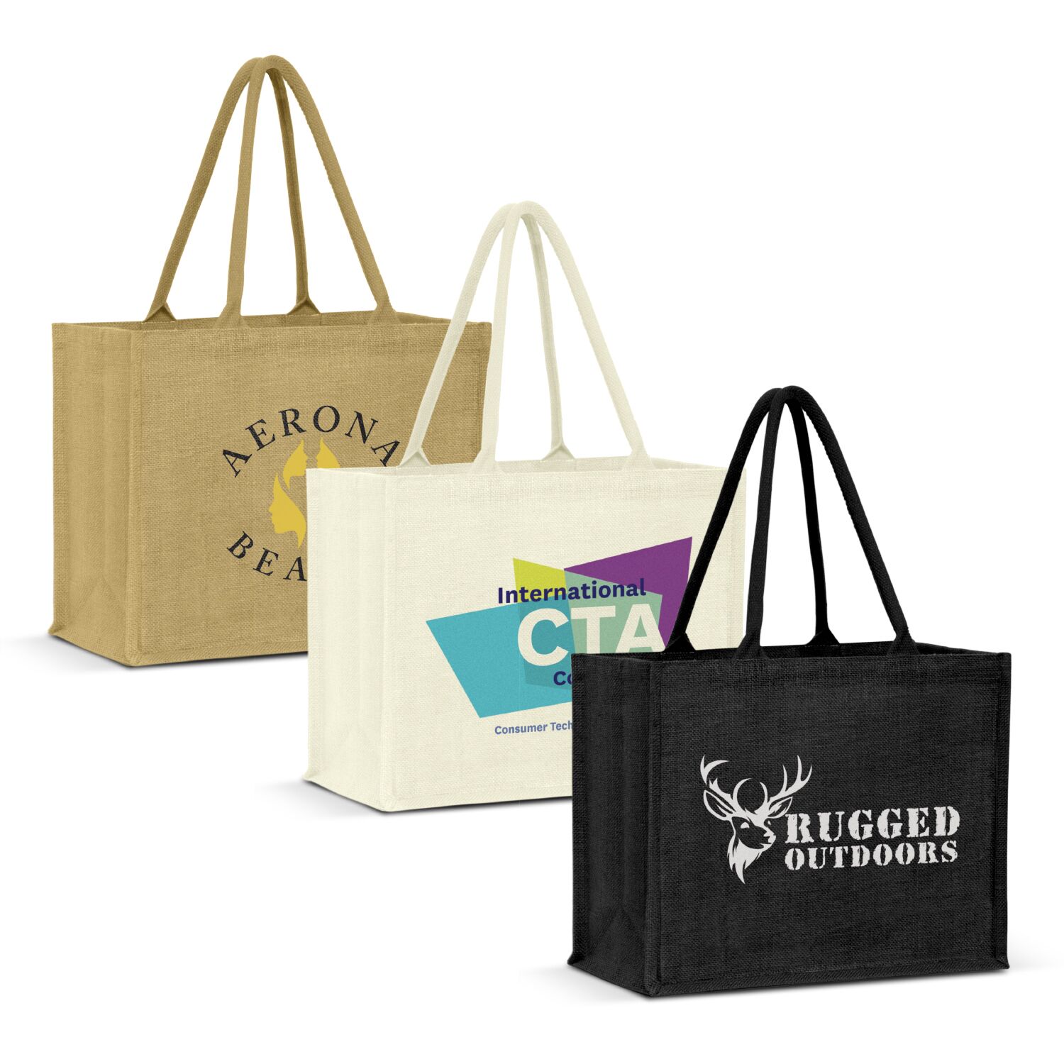 Promotional Torino Jute Tote Bag - Colour Match