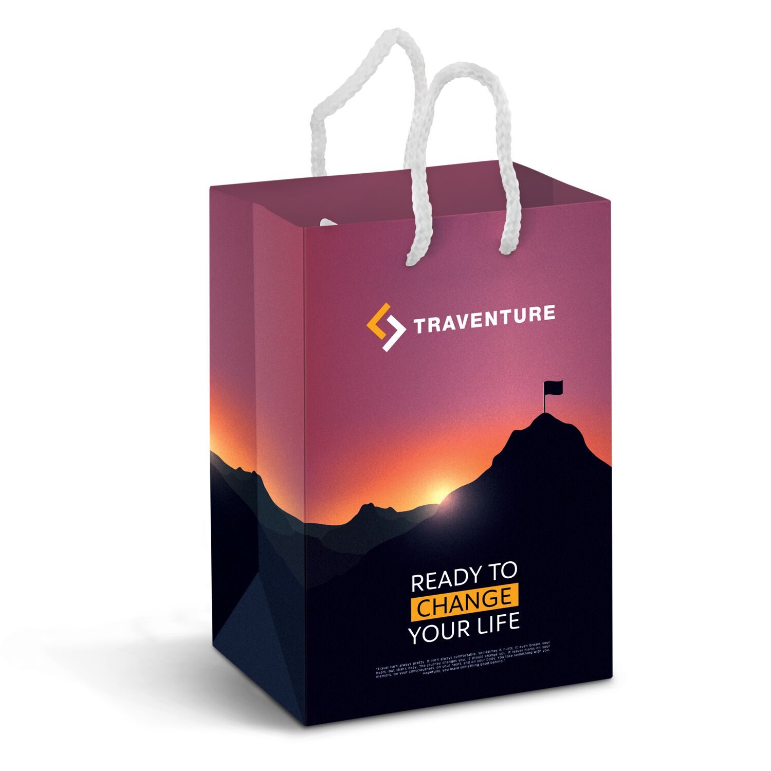 Promotional Small Laminated Paper Carry Bag - Full Colour