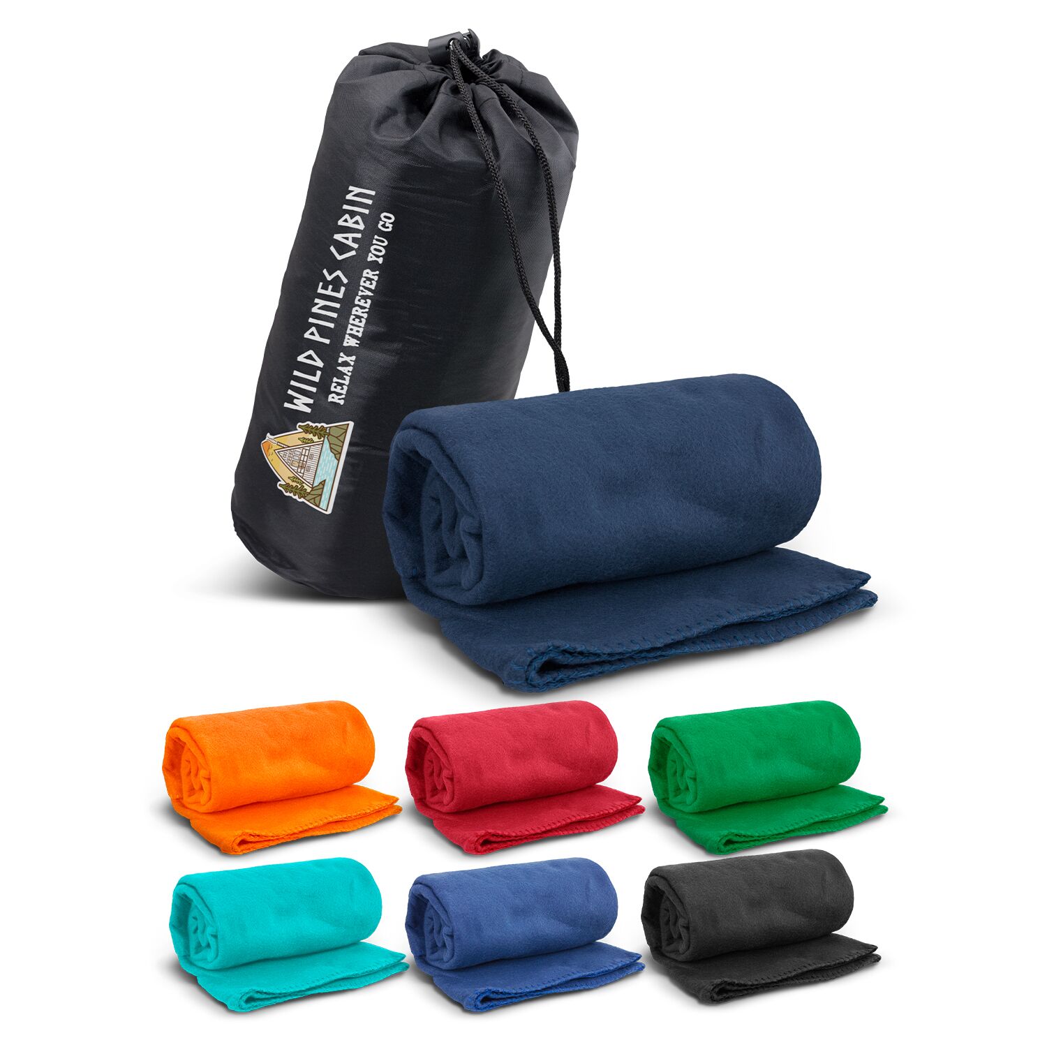 Promotional Glasgow Fleece Blanket in Carry Bag