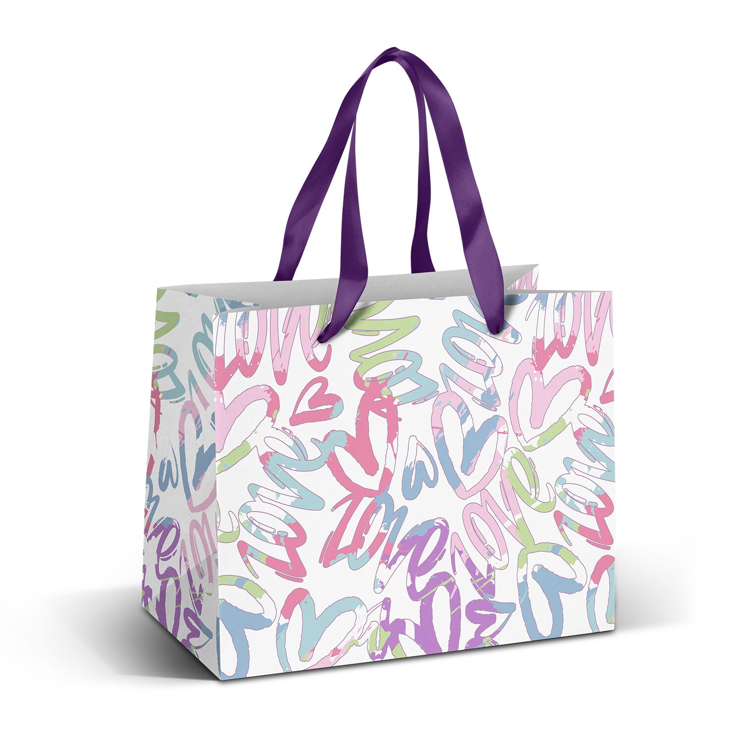 Promotional Medium Ribbon Handle Paper Bag - Full Colour