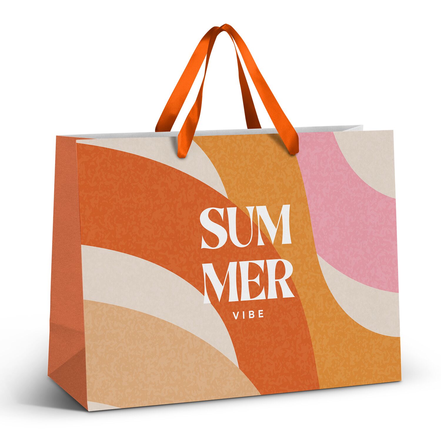 Promotional Extra Large Ribbon Handle Paper Bag - Full Colour