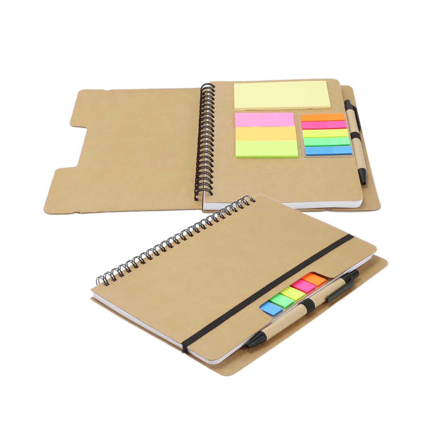 Promotional Kraft Notebook with Notes and Flags