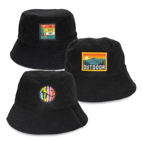 Promotional Terry Towelling Bucket Hat with Full Colour Patch